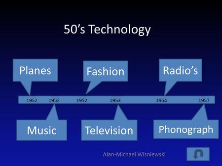 50’s Technology Alan-Michael Wisniewski Planes Television Radio’s Music Fashion Phonograph 195219541953195219571952.