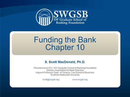 Funding the Bank Chapter 10