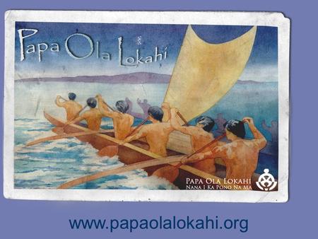 Www.papaolalokahi.org. ADVOCACY Disaggregation of Data OMB 15 DIRECTIVE Oct 30, 1997 hand outs Data Workshop/Advocacy Nov 6 and 7, 2007 Papa Ola Lokahi,