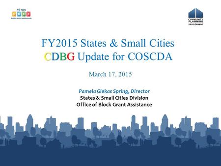 FY2015 States & Small Cities CDBG Update for COSCDA