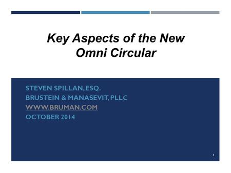 Key Aspects of the New Omni Circular