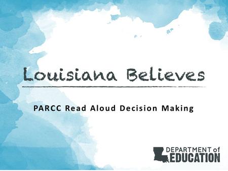 PARCC Read Aloud Decision Making