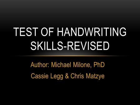 Test of handwriting skills-revised