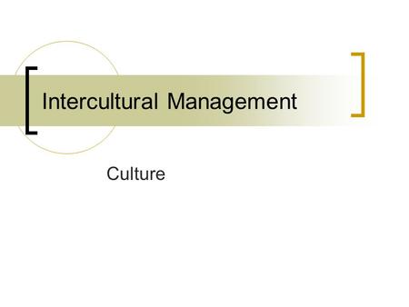Intercultural Management Culture. Mag. Maria Peer Culture: Definition Culture is a system that enables individuals and groups to deal with each other.