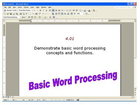 Basic Word Processing.