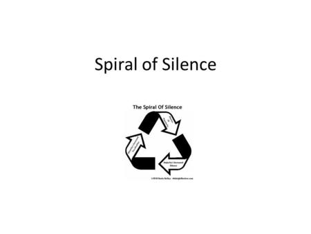 Spiral of Silence. Spiral of Silence Theory Developed by German political scientist Elisabeth Noelle Neumann in late 1940s Theory aims to explain the.