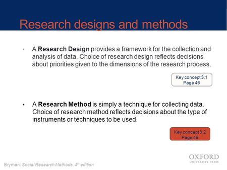 Research designs and methods