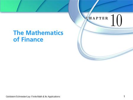 The Mathematics of Finance