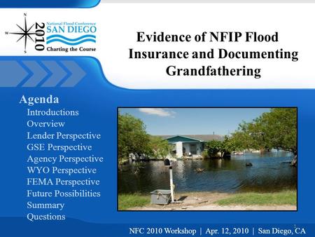 Evidence of NFIP Flood Insurance and Documenting Grandfathering