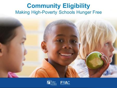 Community Eligibility Making High-Poverty Schools Hunger Free.