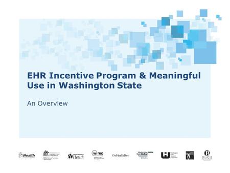 EHR Incentive Program & Meaningful Use in Washington State An Overview.