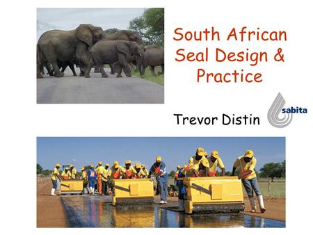 South African Seal Design & Practice Trevor Distin.