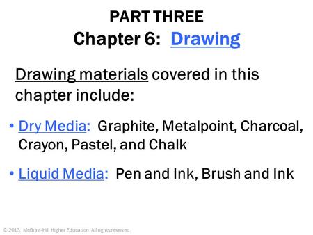 PART THREE Chapter 6: Drawing