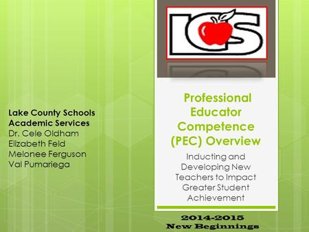 Professional Educator Competence (PEC) Overview