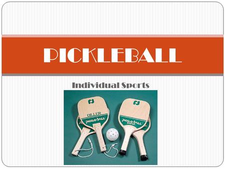 Individual Sports PICKLEBALL. National Gold Medal Match.