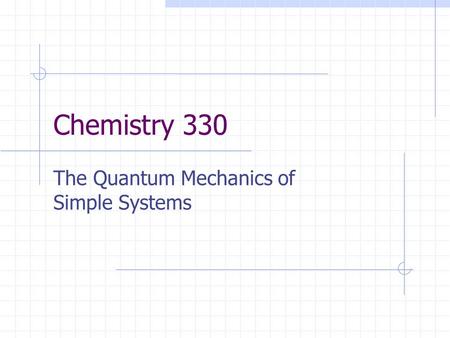The Quantum Mechanics of Simple Systems