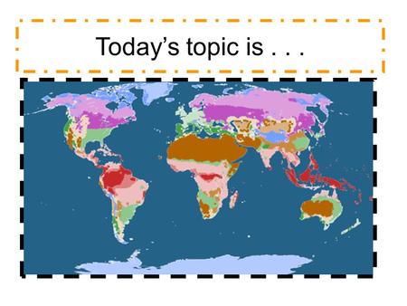 Today’s topic is.... Weather Speaking about IELTS writing Today Talking about the climate Language for introducing an overall trend Reading and Language.