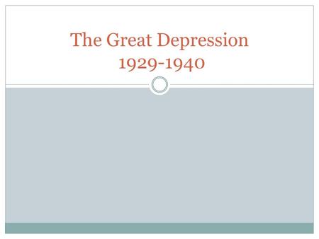 The Great Depression 1929-1940. BACKGROUND Economies historically pass through good and bad periods that regularly repeat themselves These periods of.