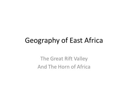 Geography of East Africa