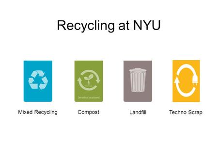 Recycling at NYU CompostMixed Recycling LandfillTechno Scrap.