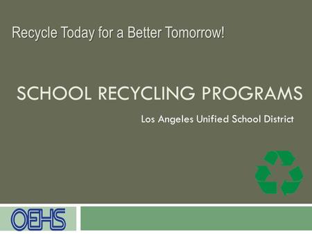 School Recycling Programs