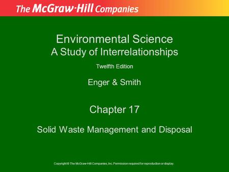 Solid Waste Management and Disposal