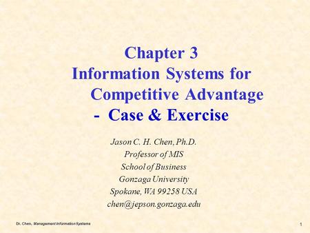 Chapter 3 Information Systems for