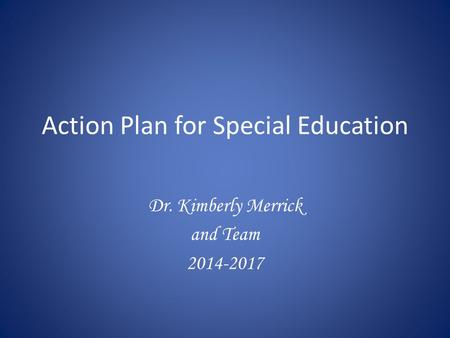 Action Plan for Special Education