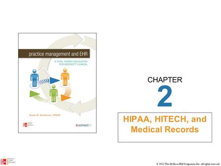 CHAPTER © 2012 The McGraw-Hill Companies, Inc. All rights reserved. 2 HIPAA, HITECH, and Medical Records.