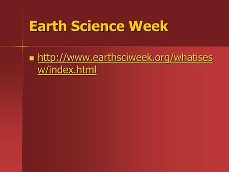 Earth Science Week  w/index.html  w/index.html