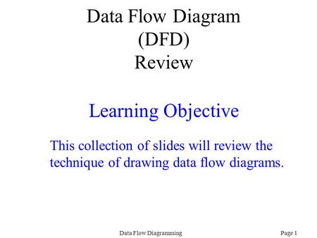 Data Flow Diagram (DFD) Review