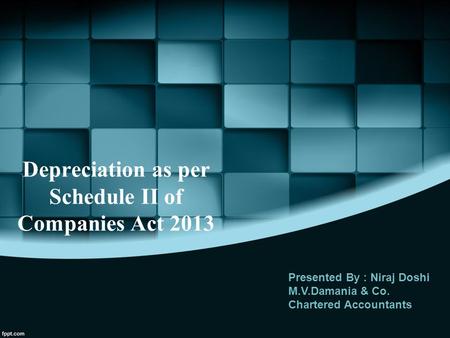 Depreciation as per Schedule II of Companies Act 2013