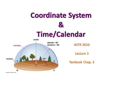 Coordinate System & Time/Calendar