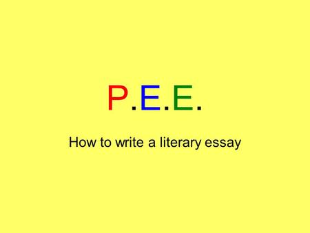 How to write a literary essay