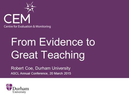 From Evidence to Great Teaching