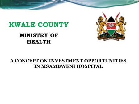 A CONCEPT ON INVESTMENT OPPORTUNITIES IN MSAMBWENI HOSPITAL