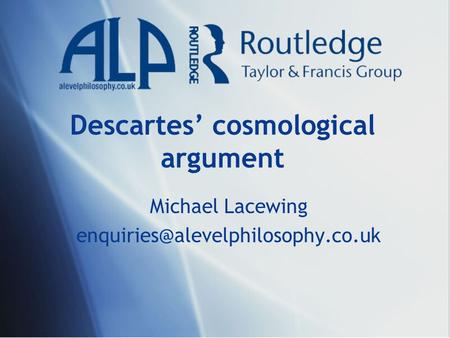 Descartes’ cosmological argument
