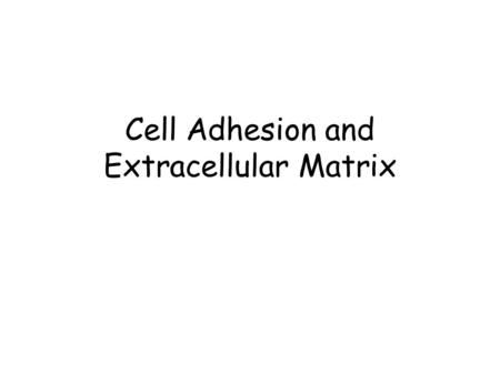 Cell Adhesion and Extracellular Matrix. Cells in tissues can adhere directly to one another (cell–cell adhesion) through specialized integral membrane.