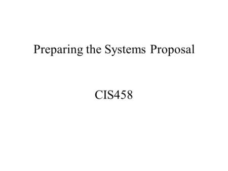 proposed system definition