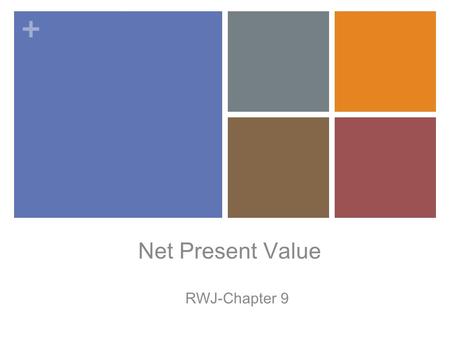 Net Present Value RWJ-Chapter 9.