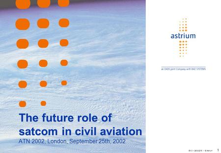 EN 3 29/04/2015 © Astrium 1 The future role of satcom in civil aviation ATN 2002, London, September 25th, 2002.