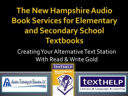 Creating Your Alternative Text Station With Read & Write Gold.