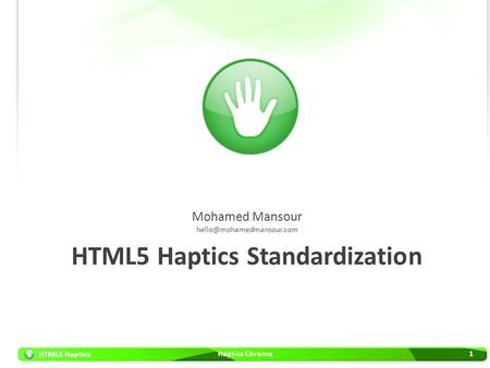HTML5 Haptics Standardization