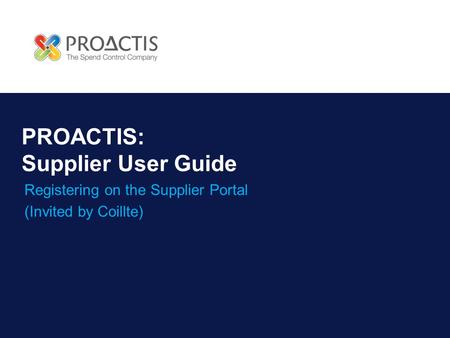 PROACTIS: Supplier User Guide