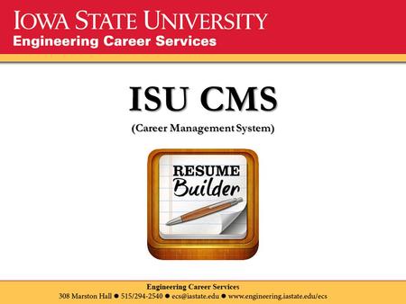 ISU CMS (Career Management System). Where can I find ISU CMS? Here!