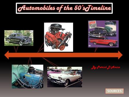 SOURCES By Patrick D’Amico. New Styles  High off ground  Rounded Bodies  Large cars  250 Straight Six.