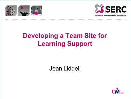 Developing a Team Site for Learning Support Jean Liddell.