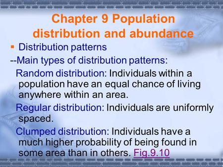Chapter 9 Population distribution and abundance
