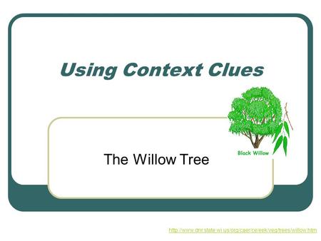 Using Context Clues The Willow Tree