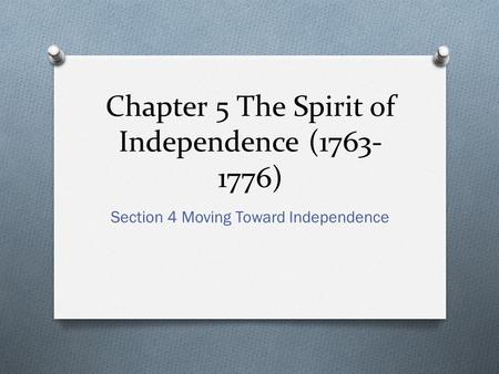 Chapter 5 The Spirit of Independence ( )